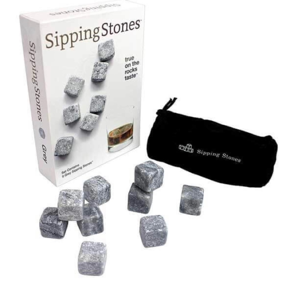 Sipping Stones 100% natural soapstone set of 9 whiskey chilling rocks bar new